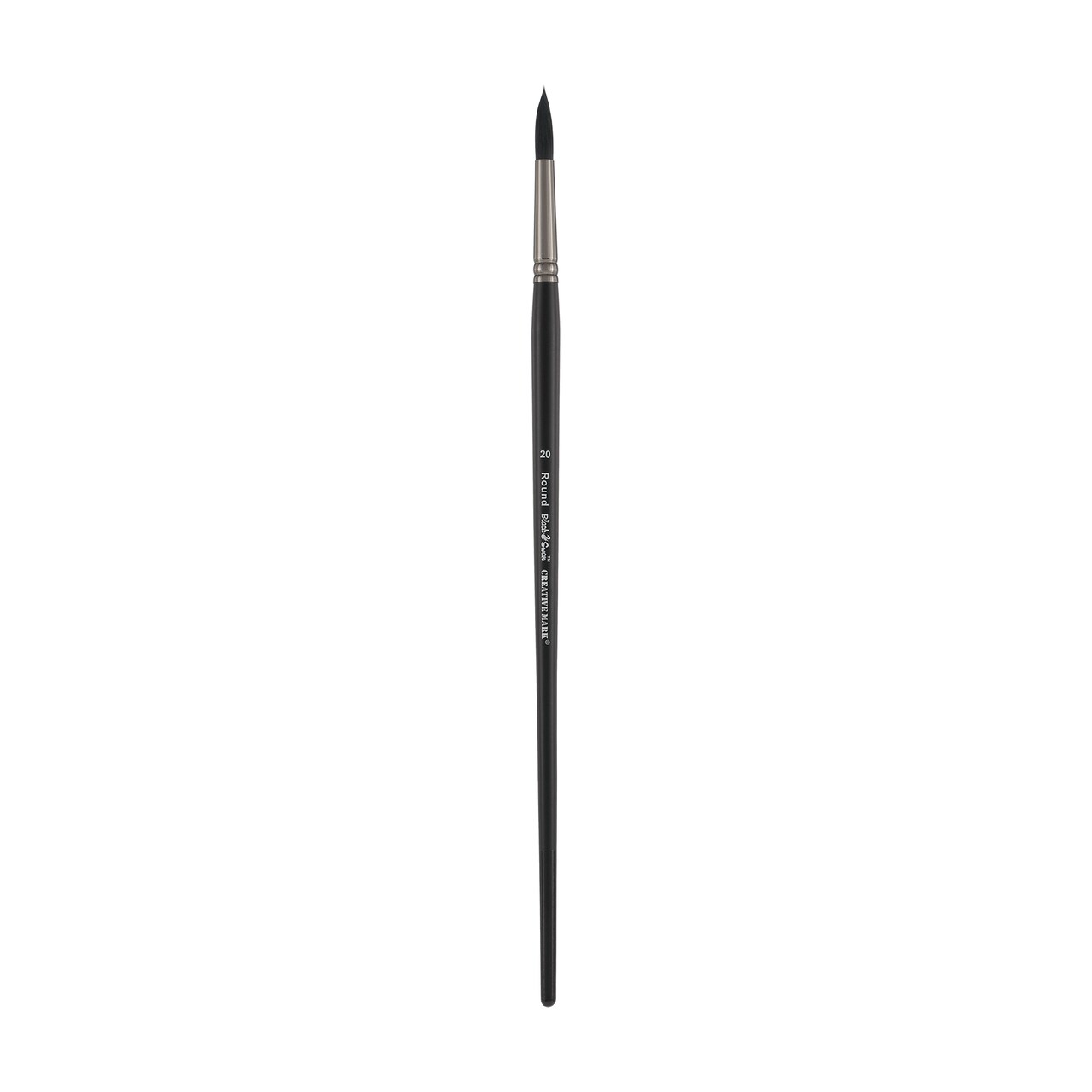 Black Swan Synthetic Red Sable Round Paint Brushes - Round Size # 20 - Professional Quality Long Handle Paint Brushes for Oil, Heavy Body Media and Acrylic - Artists of All Levels